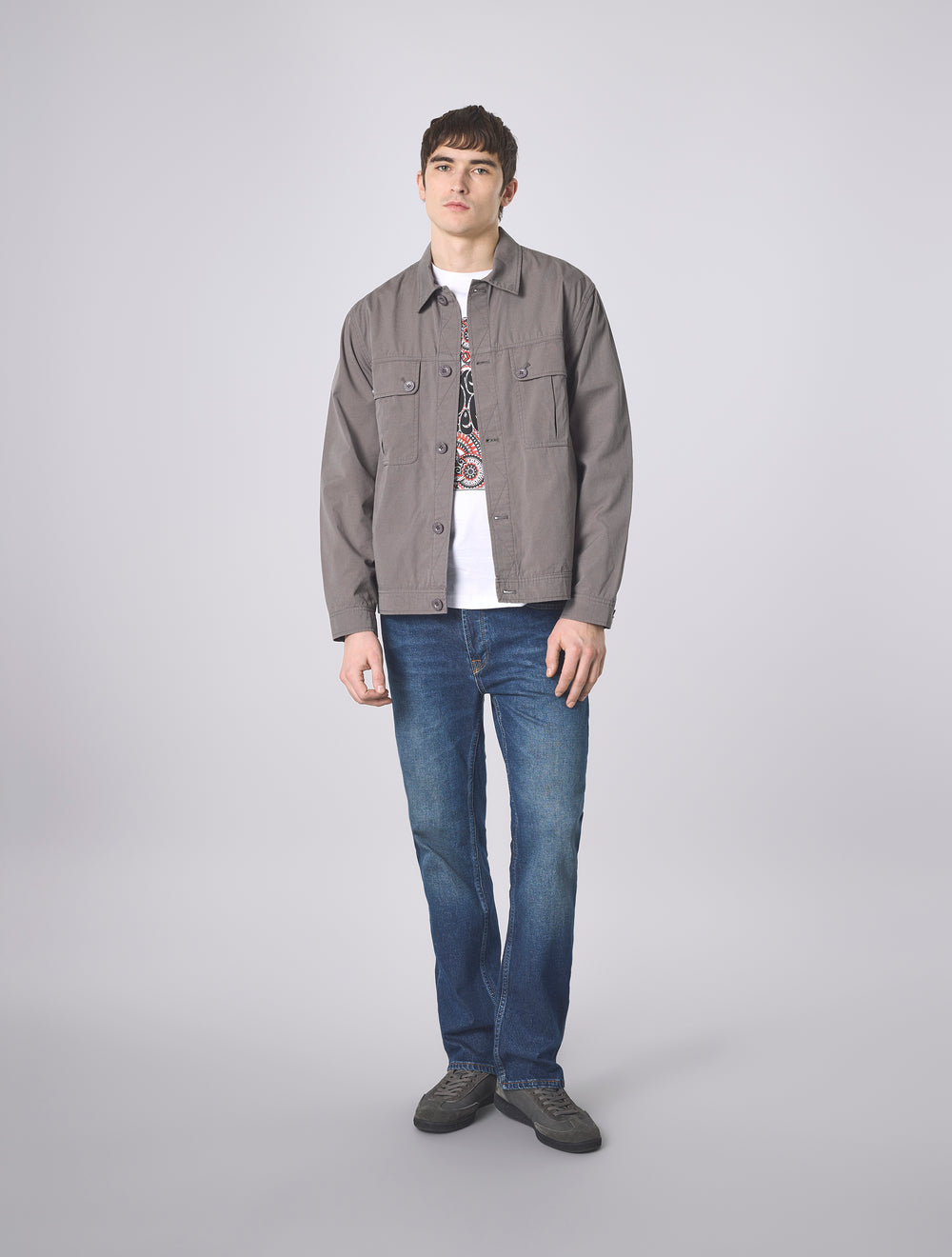 Grey Bostall Solid Overshirt