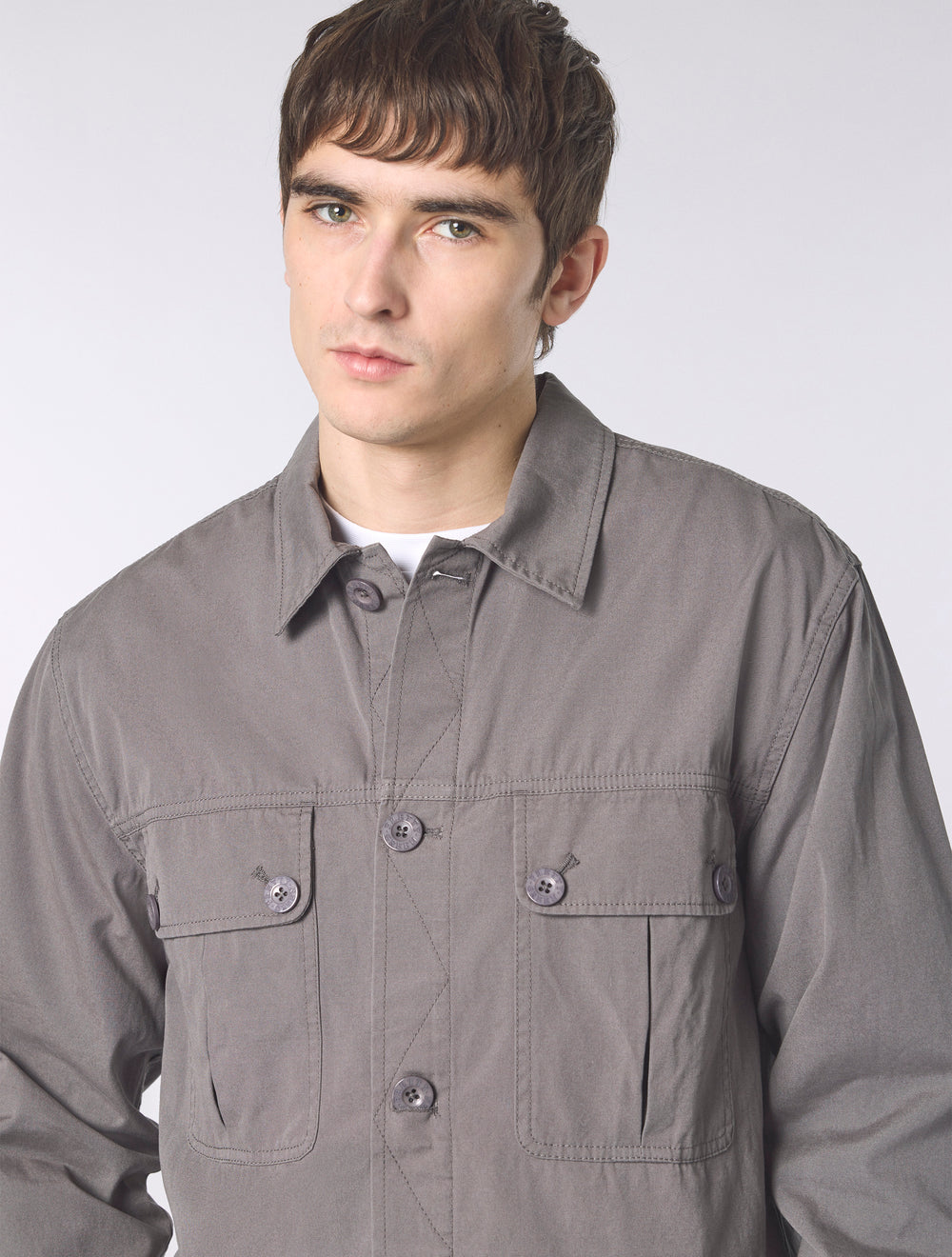 Grey Bostall Solid Overshirt