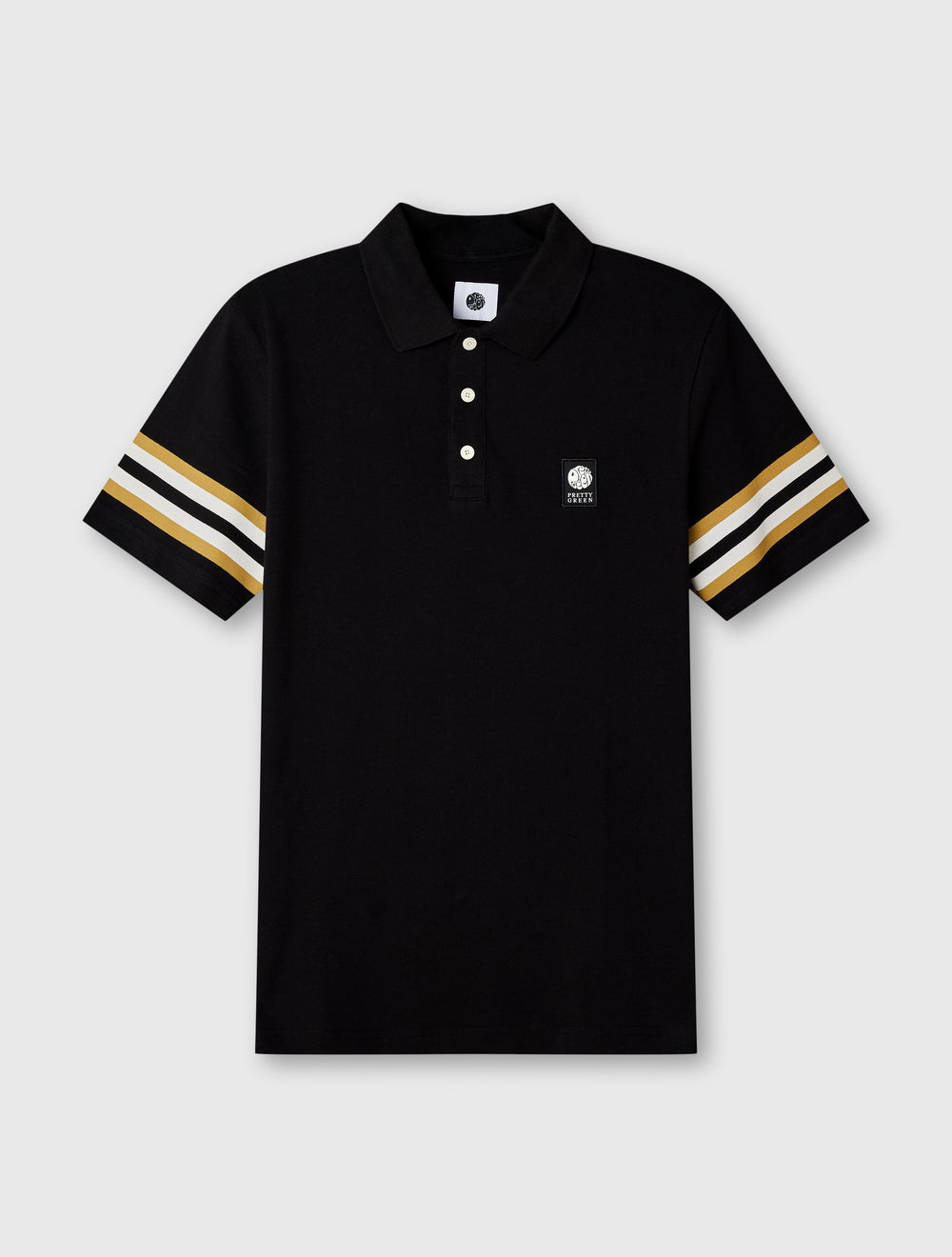 Black Stratosphere Sleeve Stripe Polo