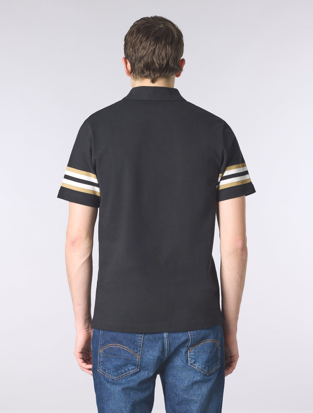 Black Stratosphere Sleeve Stripe Polo