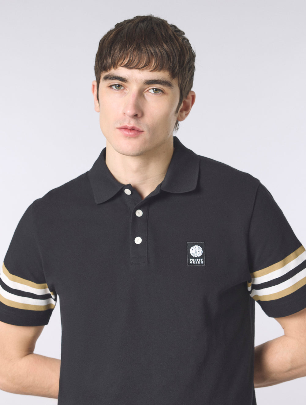 Black Stratosphere Sleeve Stripe Polo