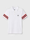 White Stratosphere Sleeve Stripe Polo
