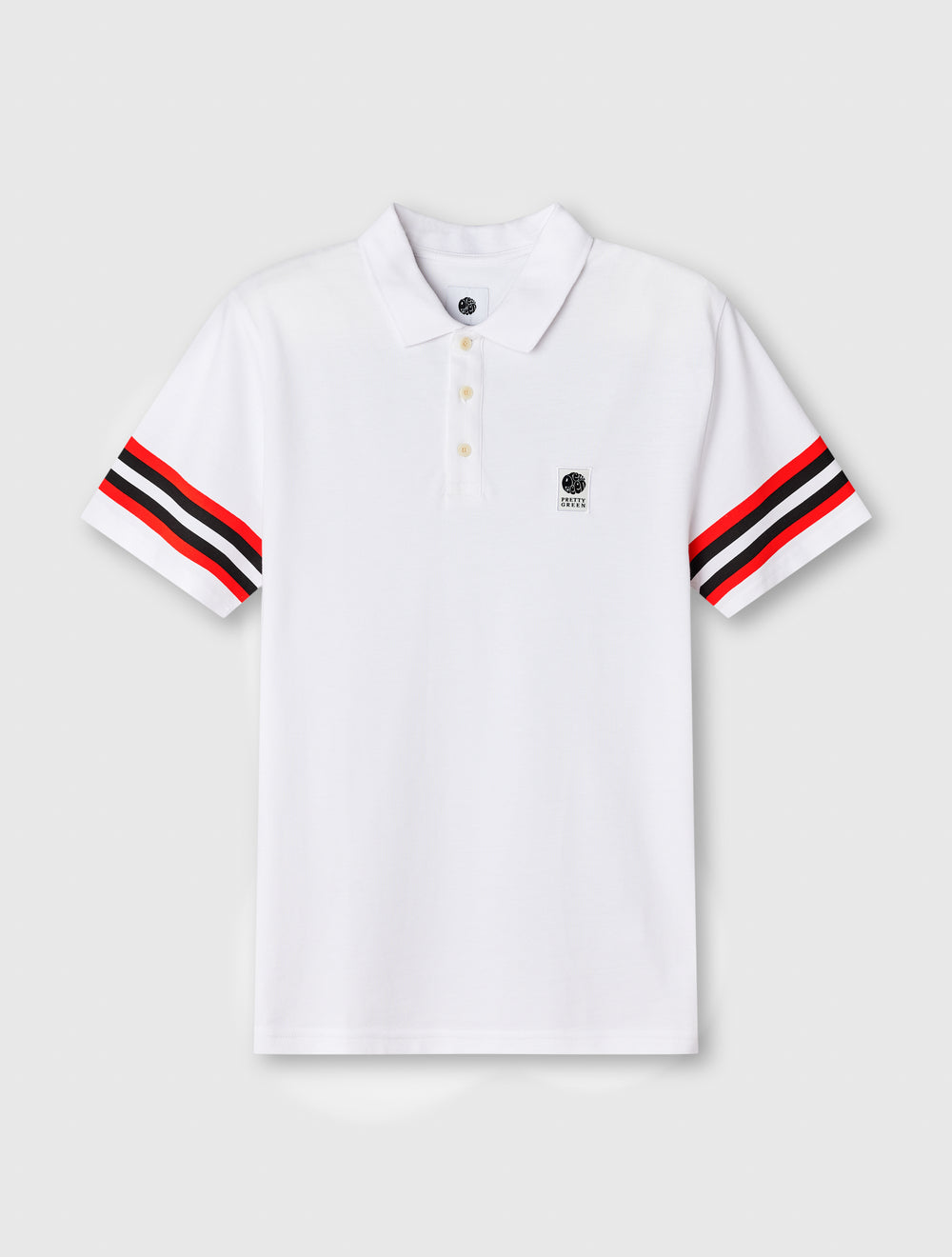 White Stratosphere Sleeve Stripe Polo