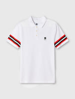 White Stratosphere Sleeve Stripe Polo