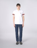 White Stratosphere Sleeve Stripe Polo