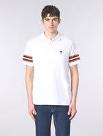 White Stratosphere Sleeve Stripe Polo