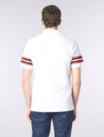 White Stratosphere Sleeve Stripe Polo