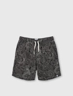 Black Resonance Linear Paisley Shorts
