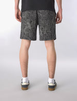 Black Resonance Linear Paisley Shorts