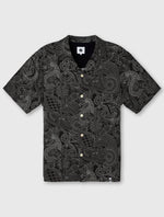 Black Resonance Linear Paisley Short Sleeve Shirt