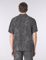 Black Resonance Linear Paisley Short Sleeve Shirt