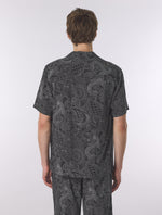 Black Resonance Linear Paisley Short Sleeve Shirt