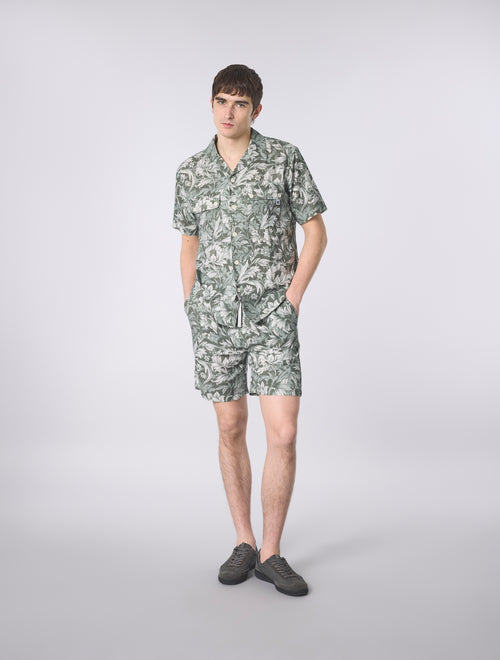 Green Bostall Printed Short Sleeve Shirt