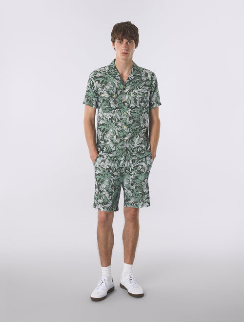Green Bostall Printed Short Sleeve Shirt
