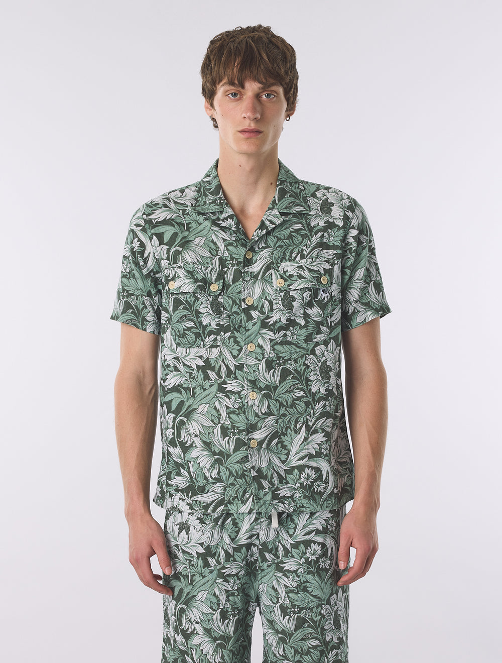 Green Bostall Printed Short Sleeve Shirt