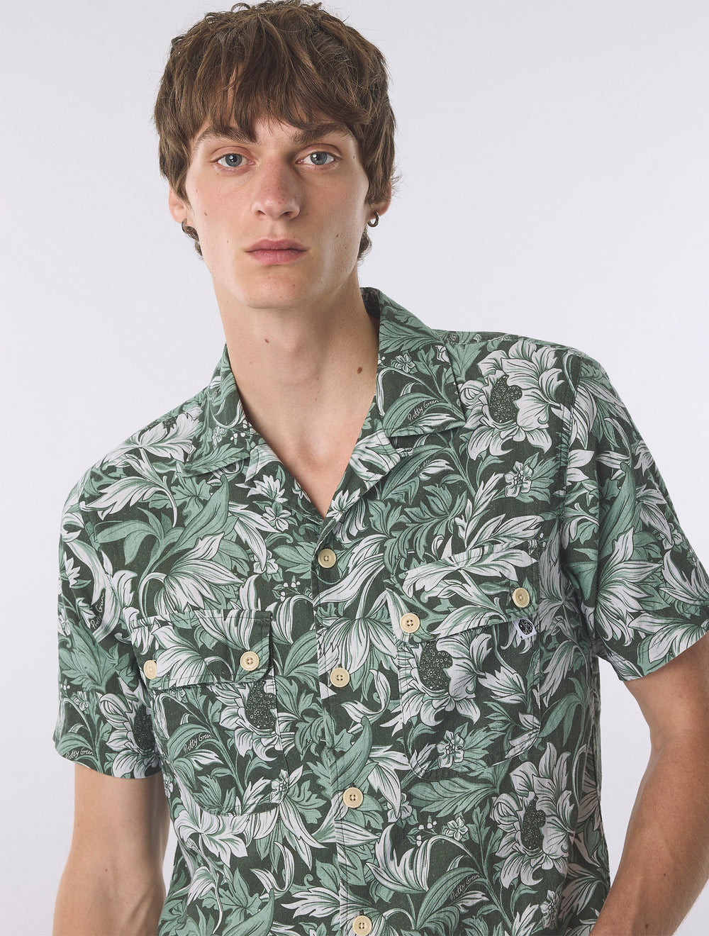 Green Bostall Printed Short Sleeve Shirt