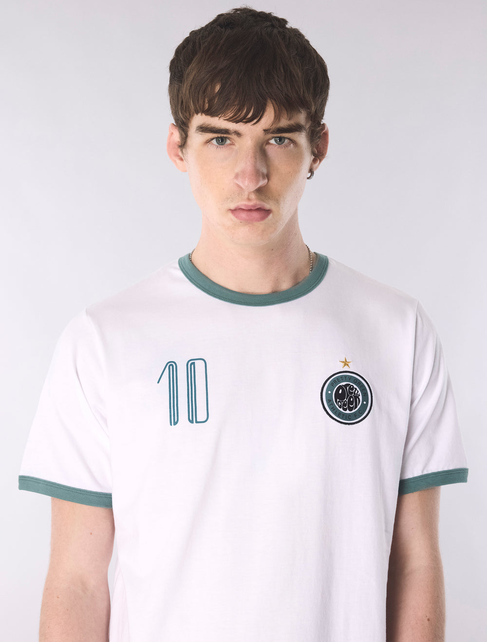 White Outro Ringer T-Shirt