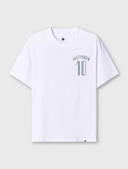 White Outro Football Graphic T-Shirt