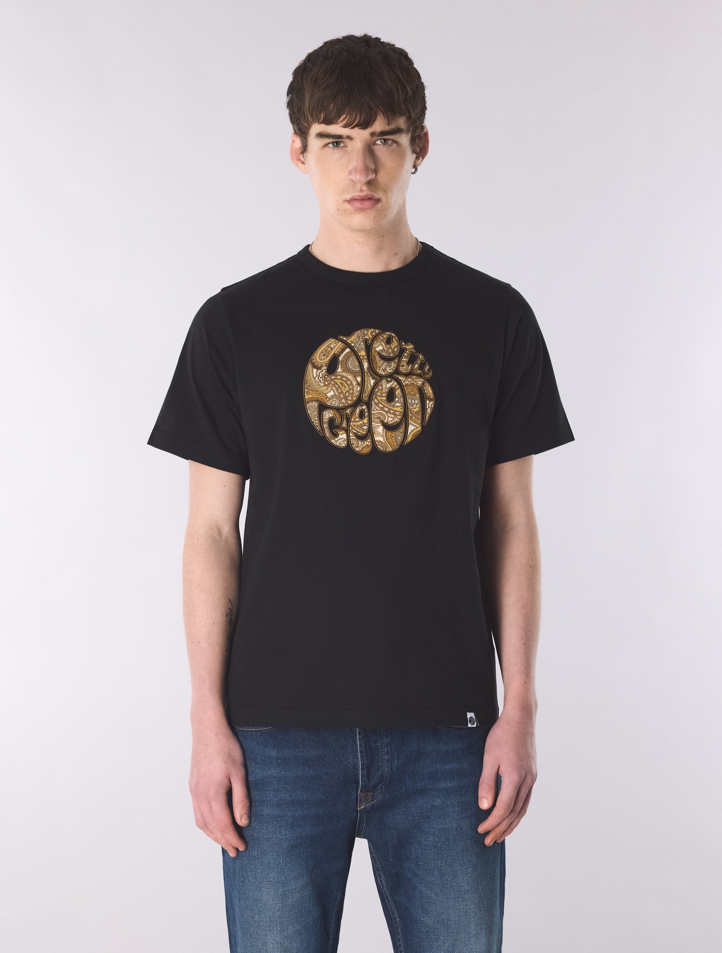 【BLACK】Patterned knit tee jacquard knit t-shirt black - S SY | 60% - Asian Fashion Online Store