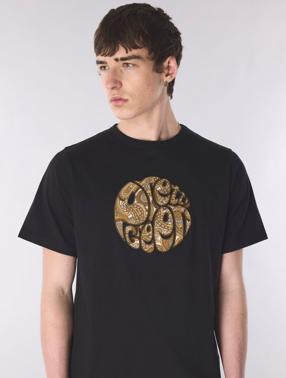 Black Hermosa Paisley Logo T-Shirt