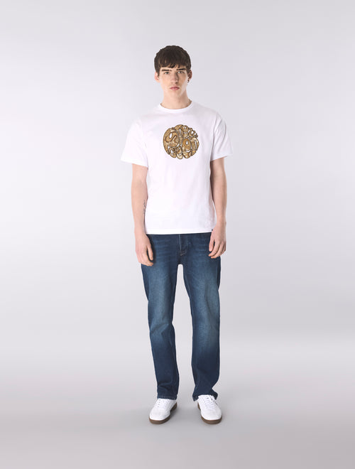 White Hermosa Paisley Logo T-Shirt