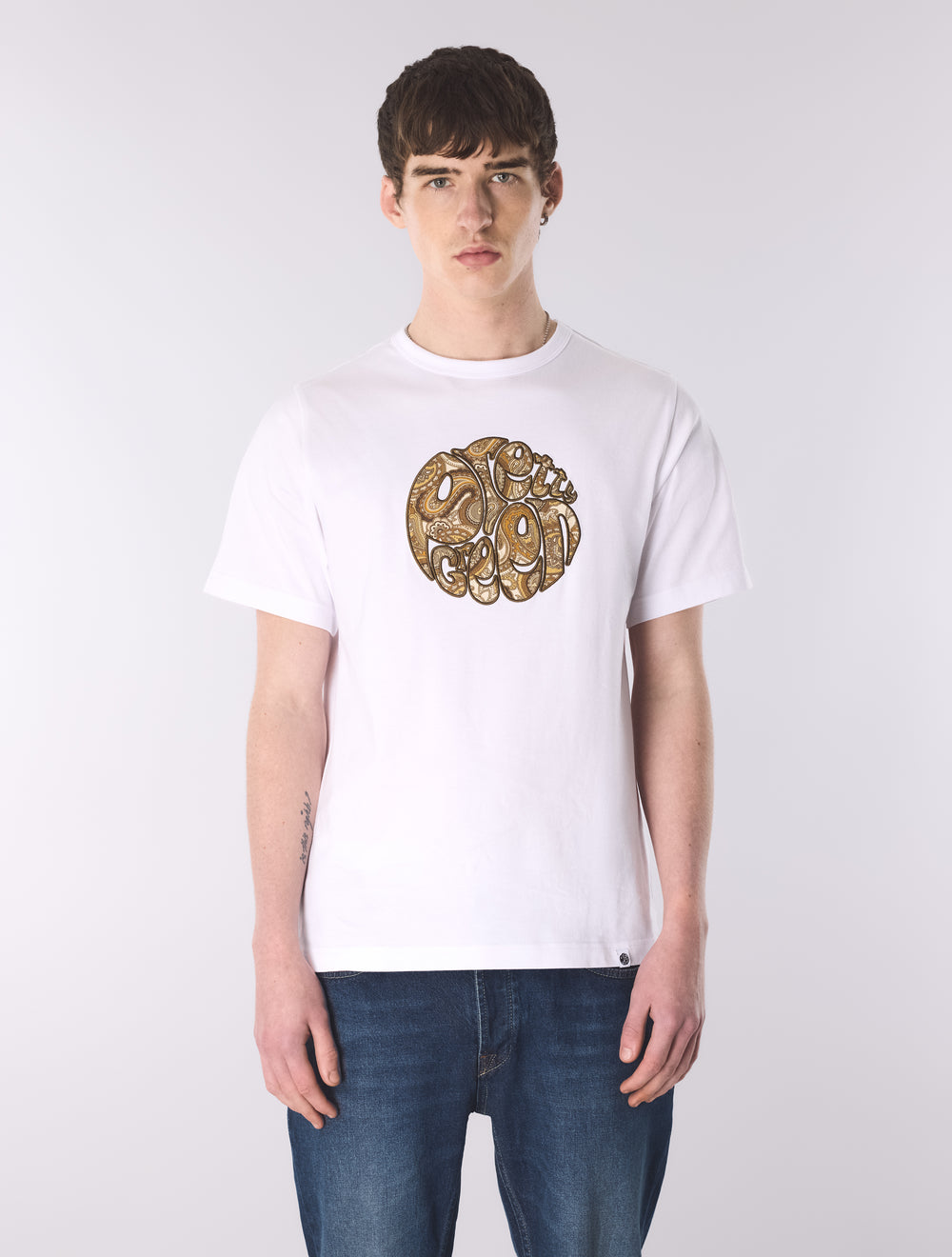 White Hermosa Paisley Logo T-Shirt