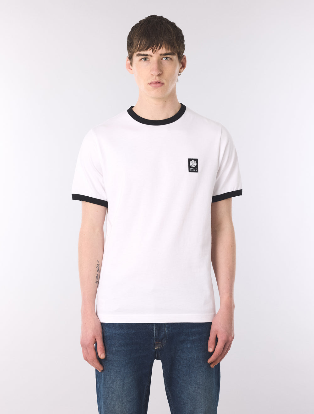 White Melrose Ringer T-Shirt