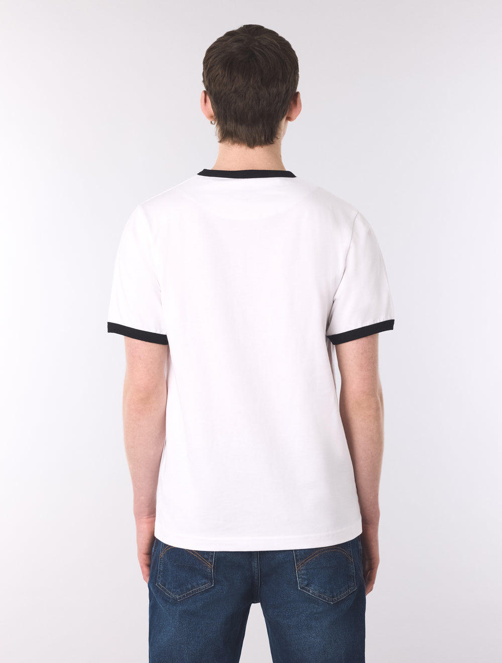 White Melrose Ringer T-Shirt