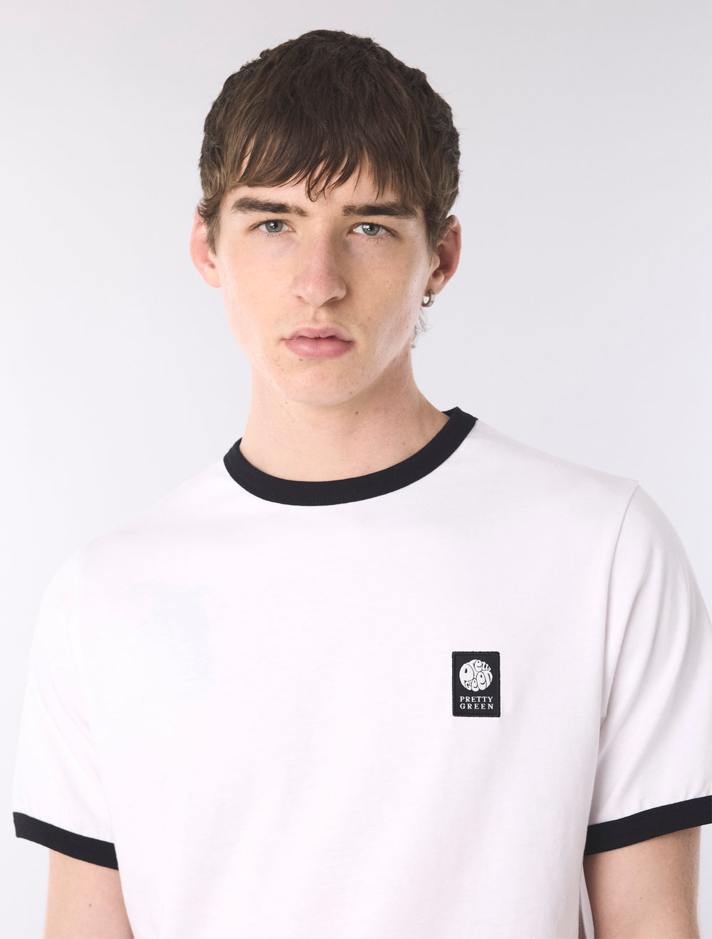 White Melrose Ringer T-Shirt