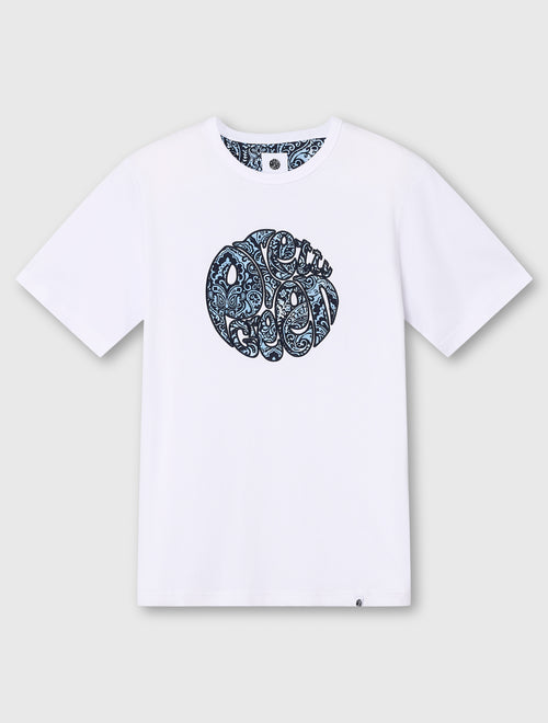 White Rave On Paisley Logo T-Shirt