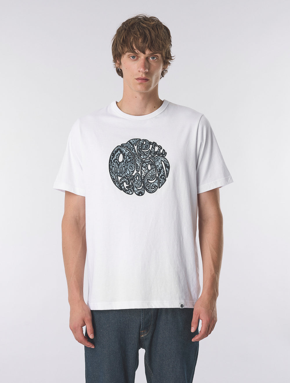 White Rave On Paisley Logo T-Shirt