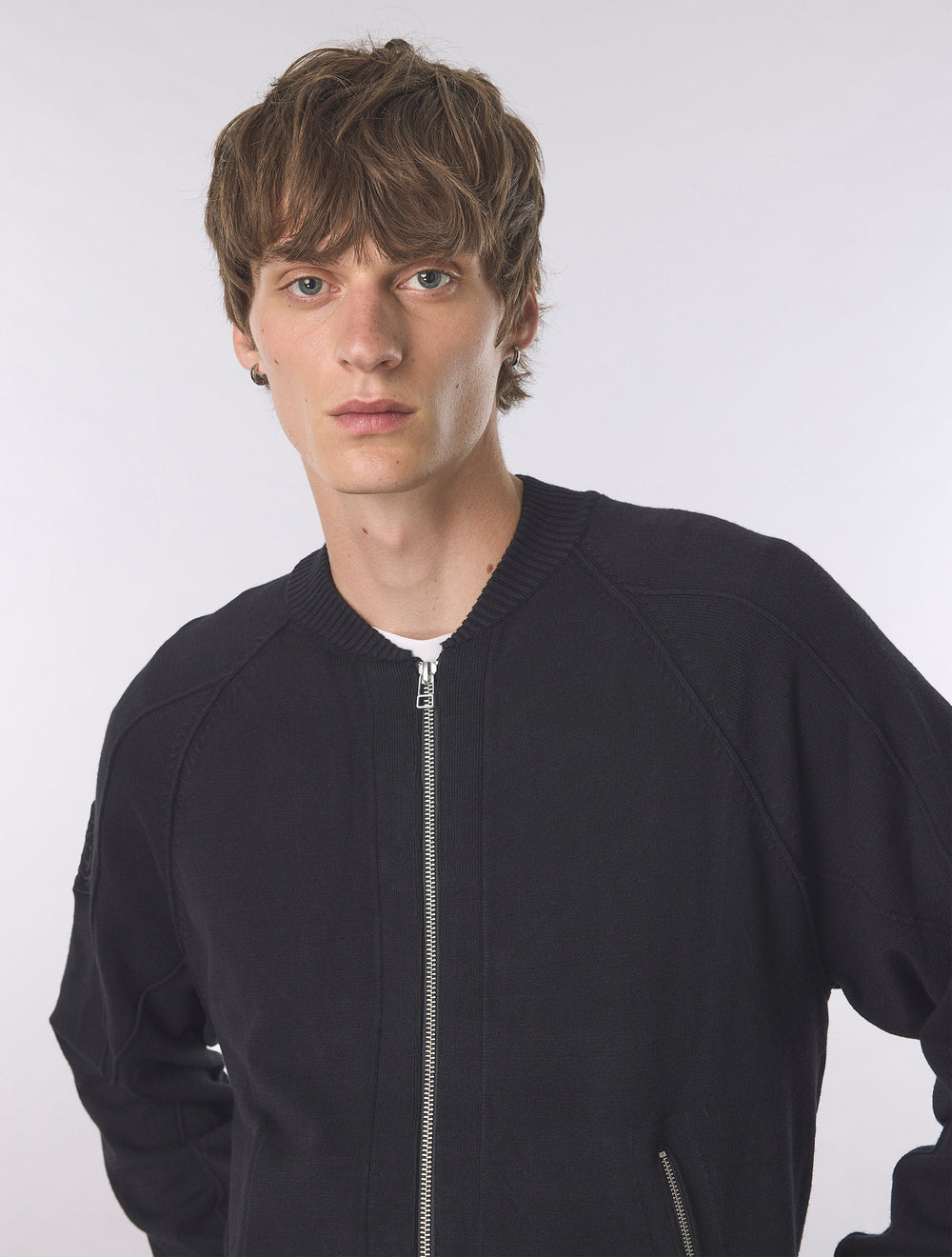 Black Hartington Knitted Bomber