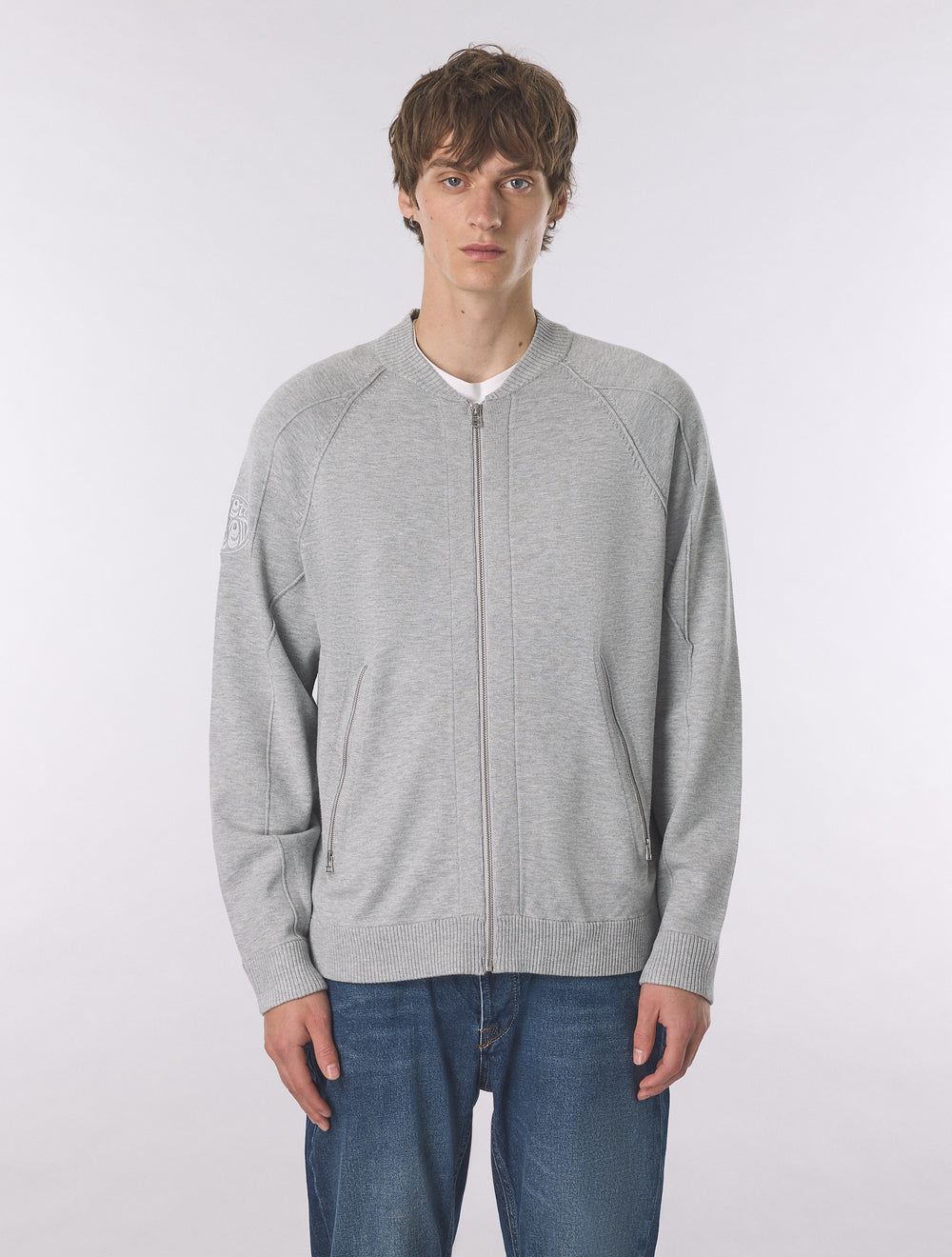 Grey Hartington Knitted Bomber