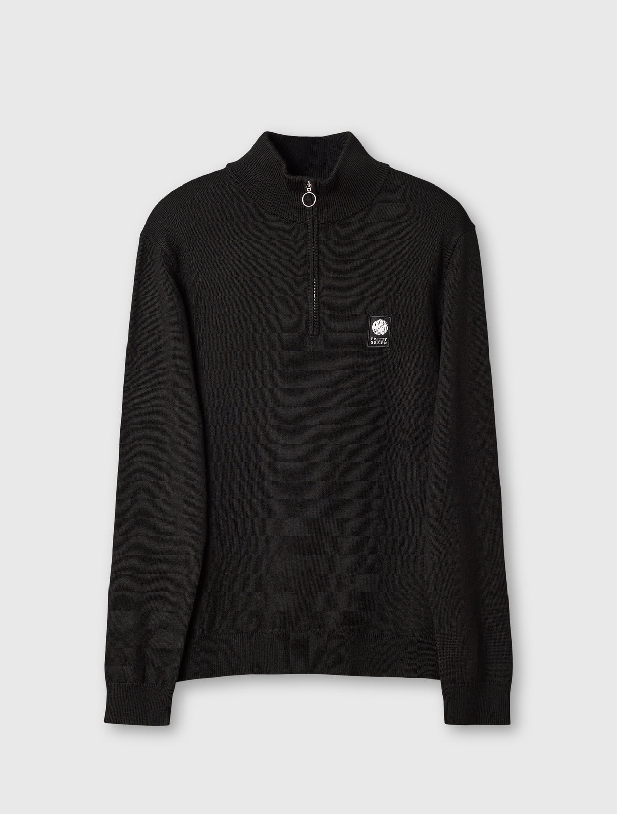 Black Merino Blend Quarter Zip