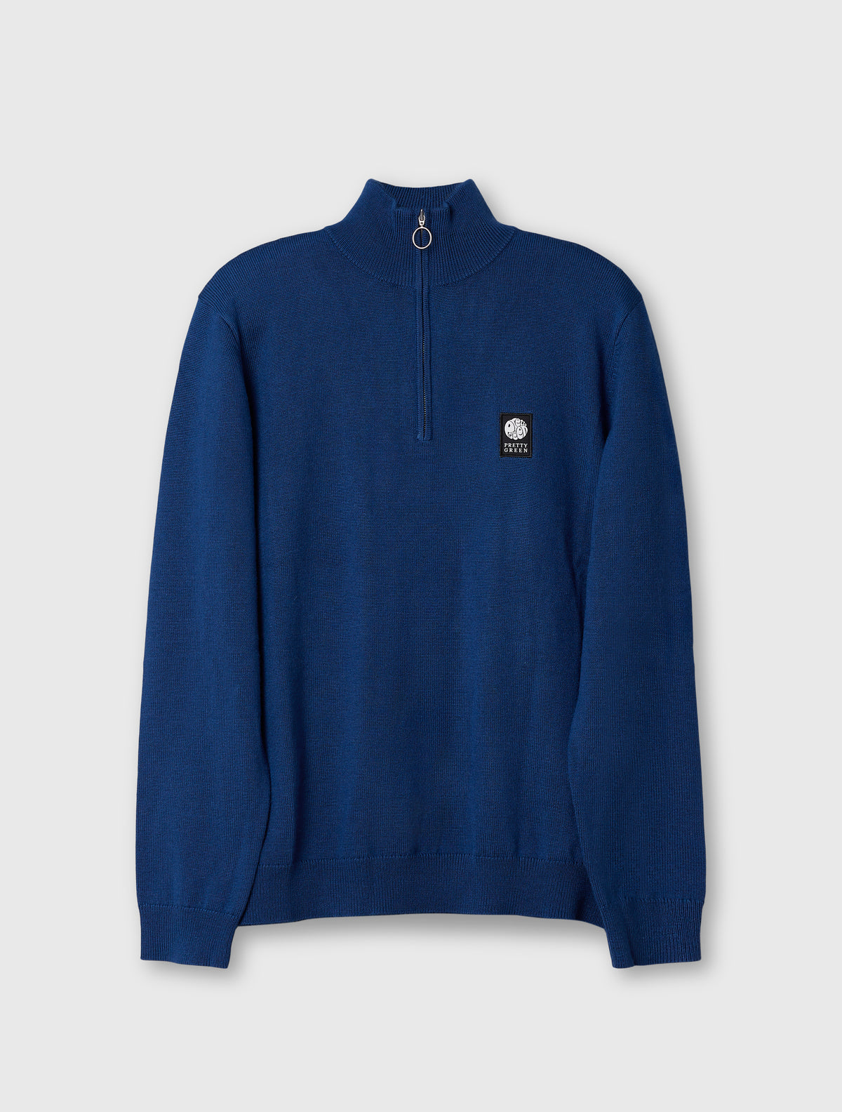 Dark Blue Merino Blend Quarter Zip