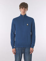 Dark Blue Merino Blend 1/4 Zip