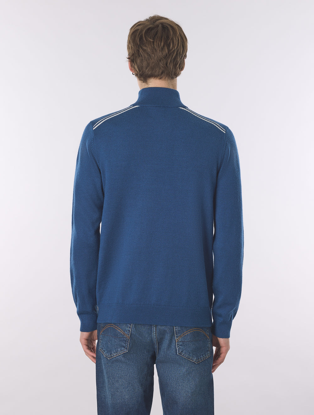 Dark Blue Merino Blend 1/4 Zip