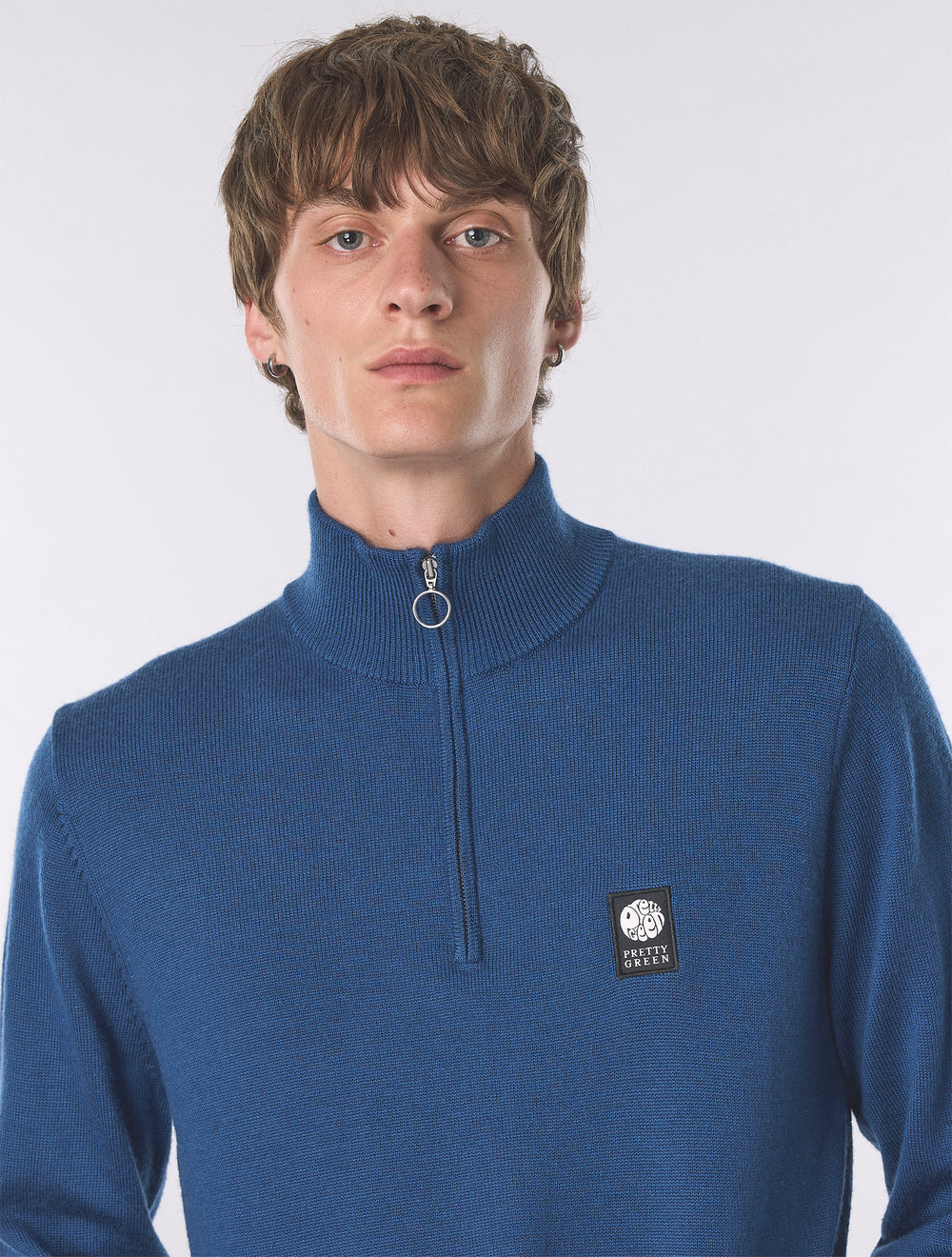 Dark Blue Merino Blend 1/4 Zip