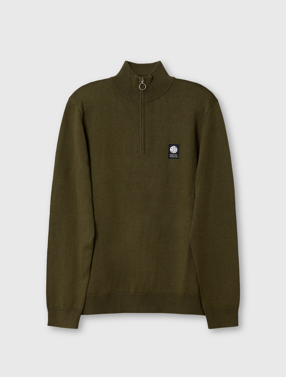 Khaki Merino Blend Quarter Zip