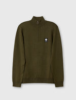 Khaki Merino Blend Quarter Zip