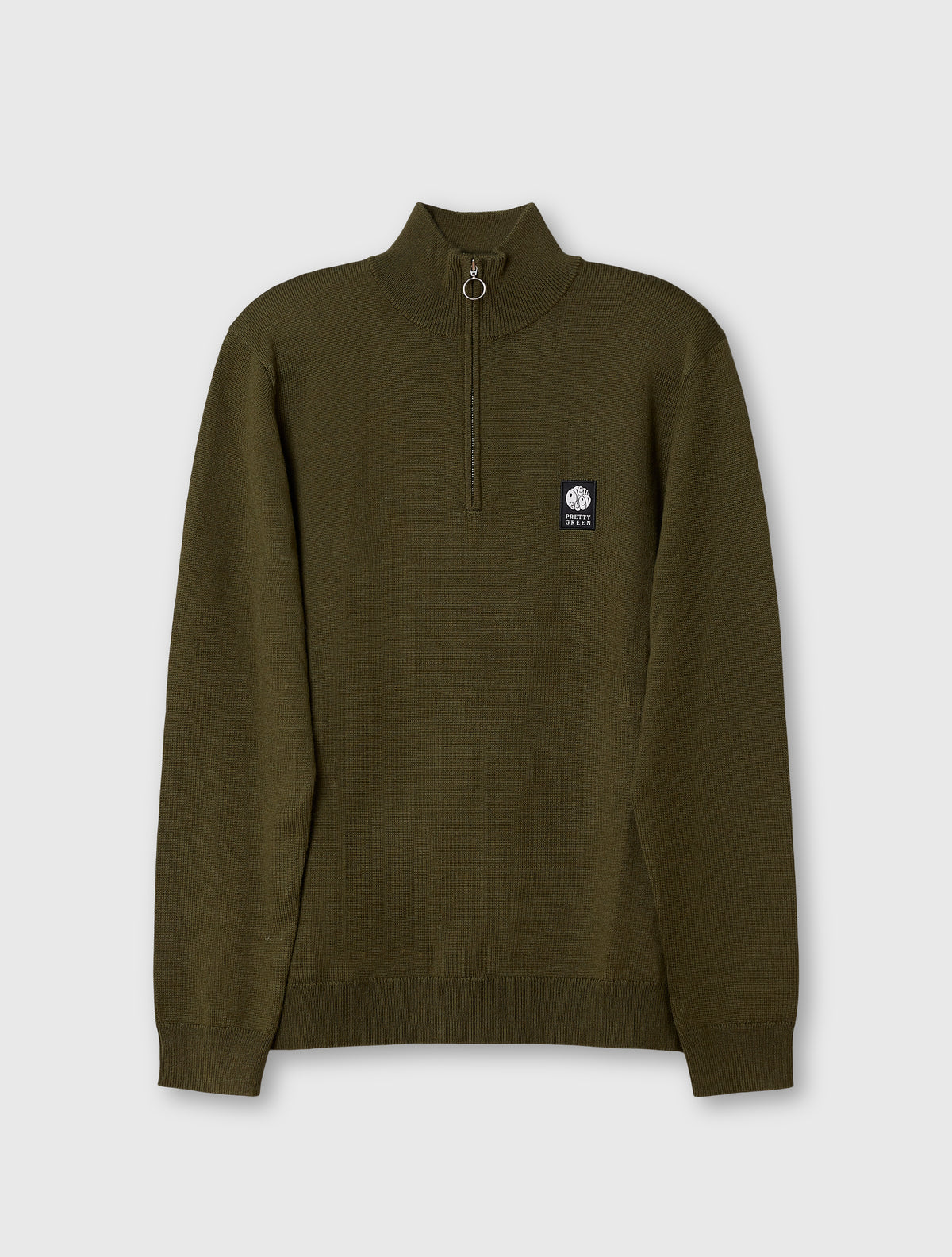 Khaki Merino Blend Quarter Zip
