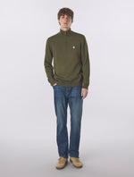Khaki Merino Blend Quarter Zip