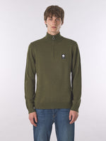 Khaki Merino Blend Quarter Zip