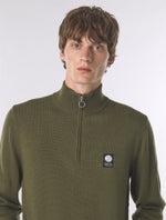 Khaki Merino Blend Quarter Zip