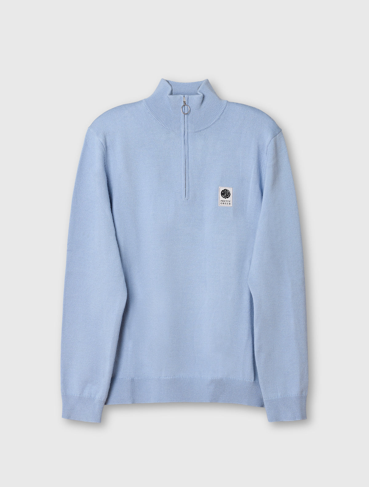 Sky Blue Merino Blend Quarter Zip