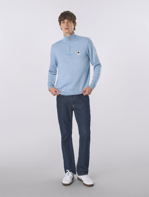 Sky Blue Merino Blend 1/4 Zip