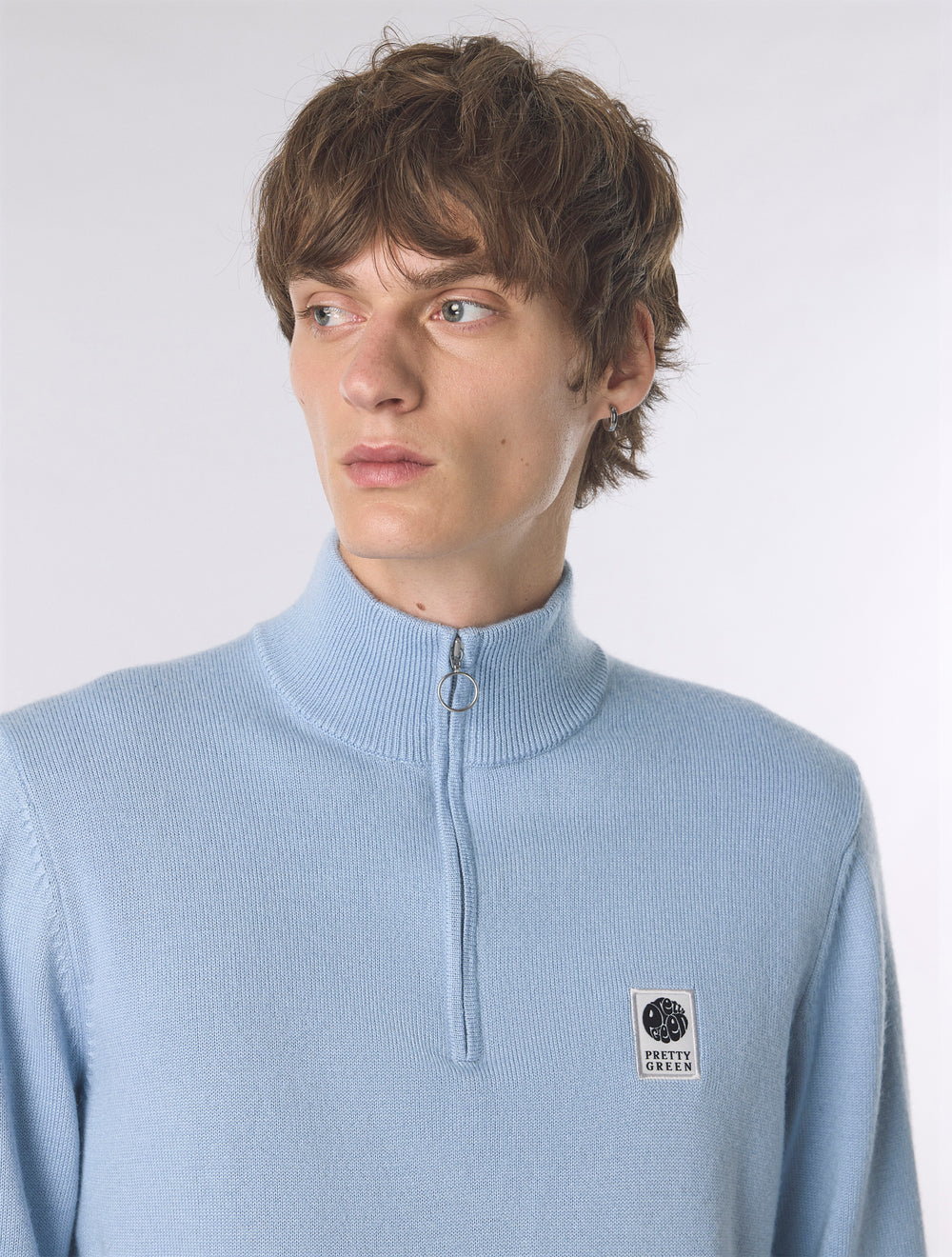 Sky Blue Merino Blend 1/4 Zip