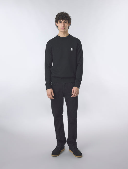 Black Merino Blend Crew