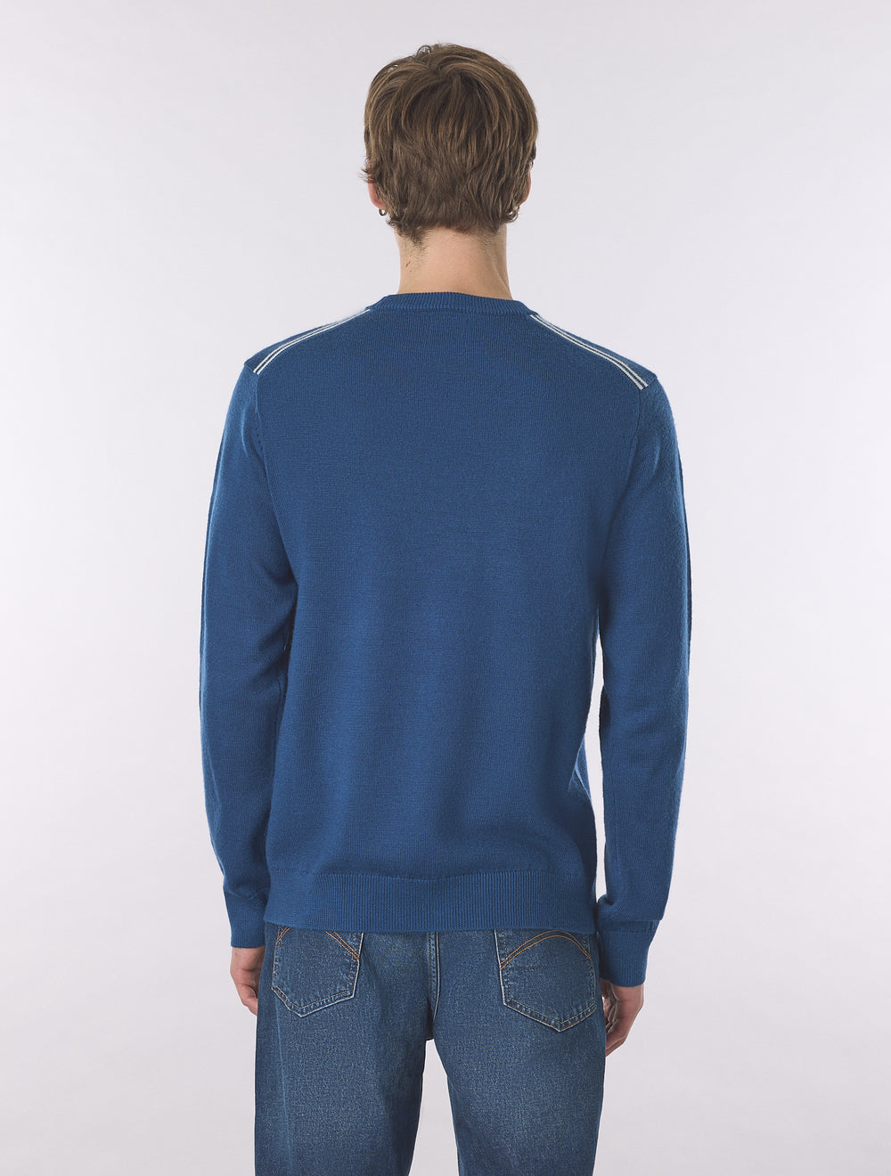 Dark Blue Merino Blend Crew