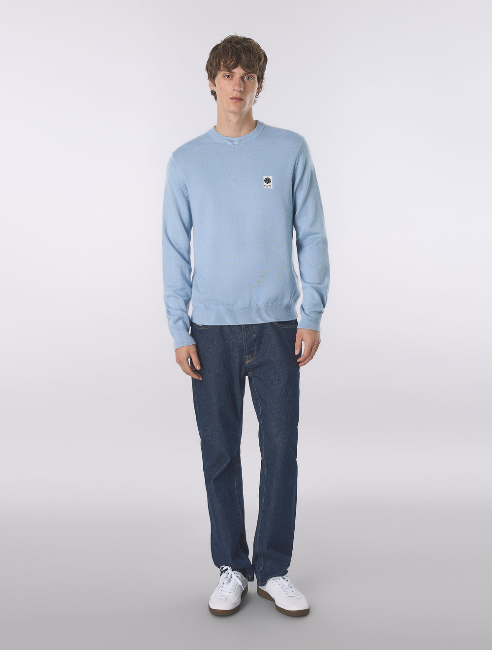 Sky Blue Merino Blend Crew